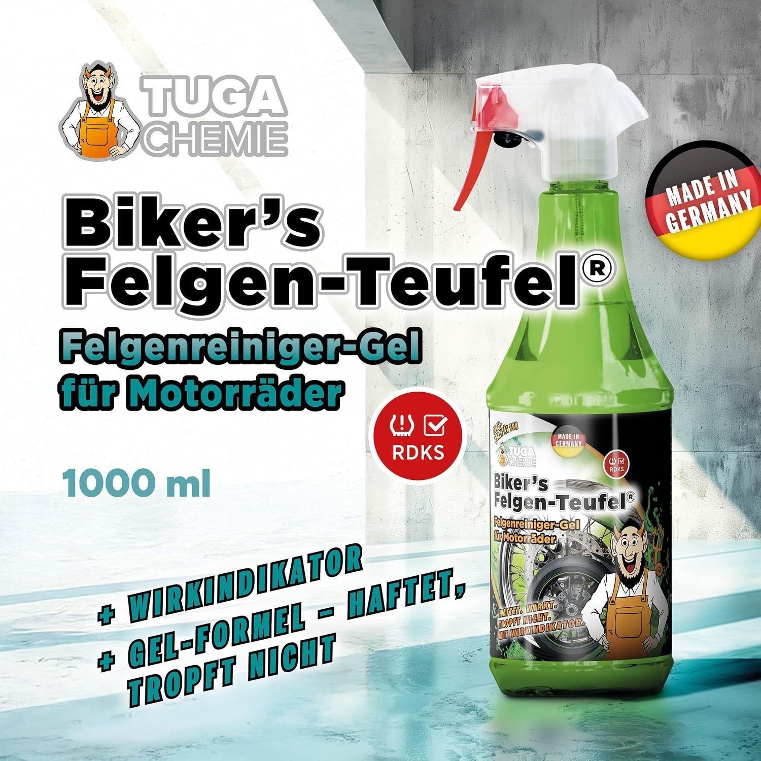 image:imageTUGA Chemie Bikers Felgen Teufel Motorrad Felgenreiniger 1L