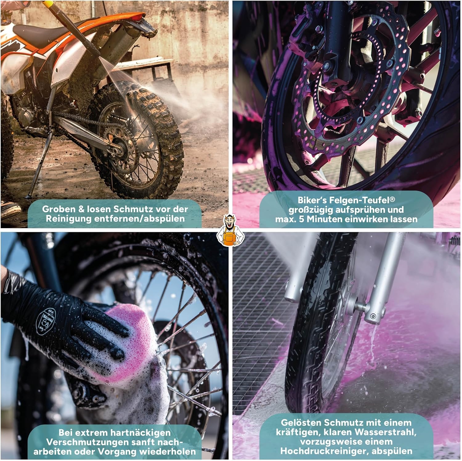 image:imageTUGA Chemie Bikers Felgen Teufel Motorrad Felgenreiniger 1L