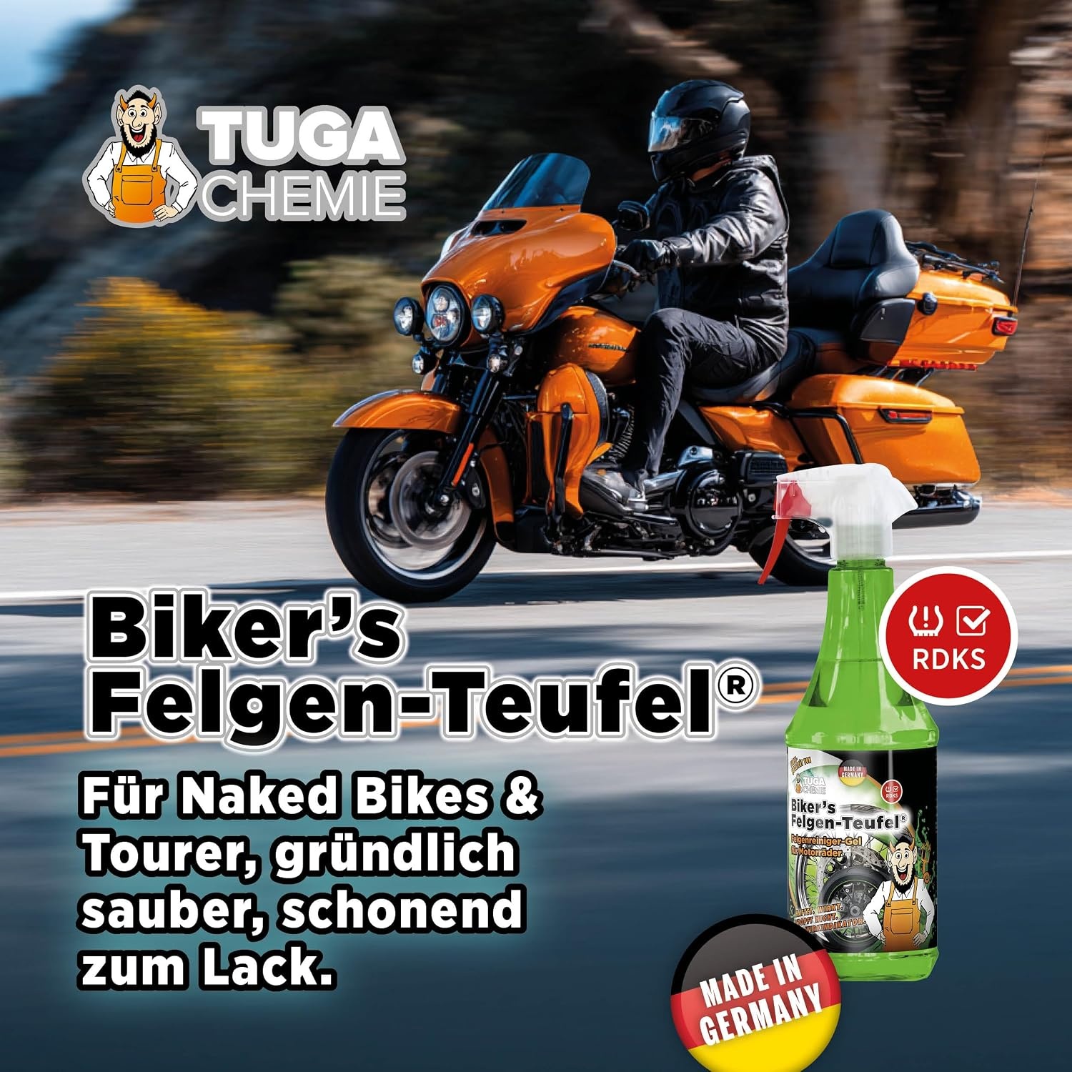 image:imageTUGA Chemie Bikers Felgen Teufel Motorrad Felgenreiniger 1L