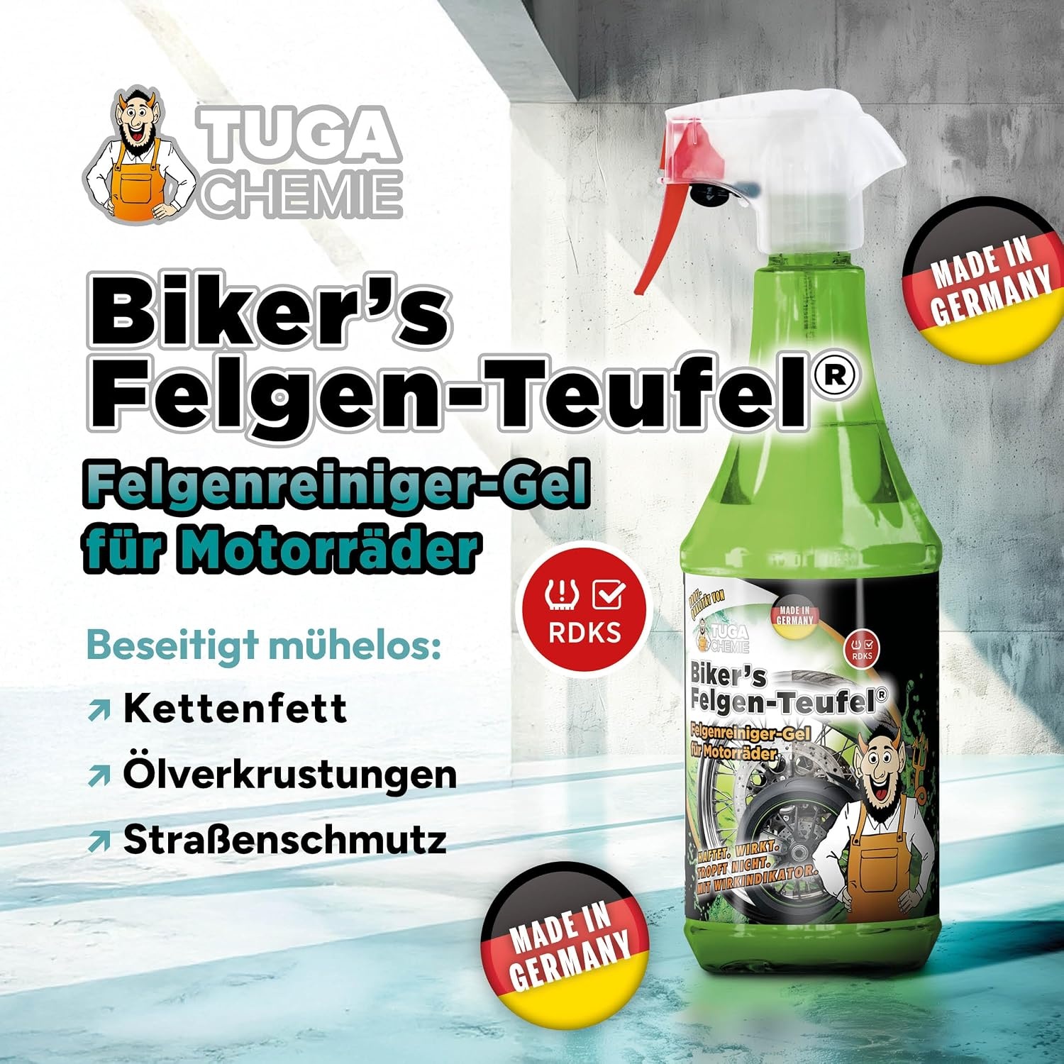 image:imageTUGA Chemie Bikers Felgen Teufel Motorrad Felgenreiniger 1L
