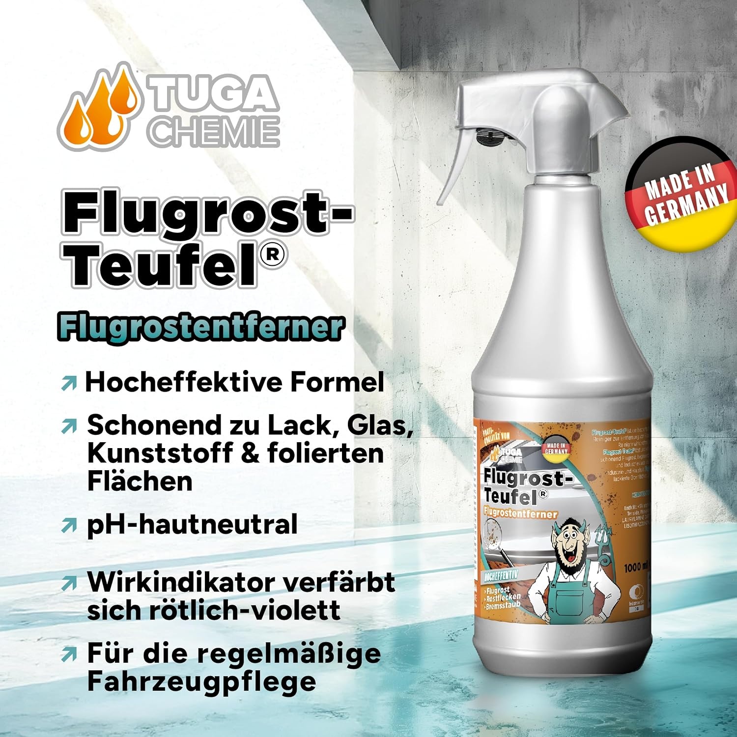 image:imageTUGA Chemie FlugrostTeufel Flugrostentferner pH hautneutral 5 L Kanister