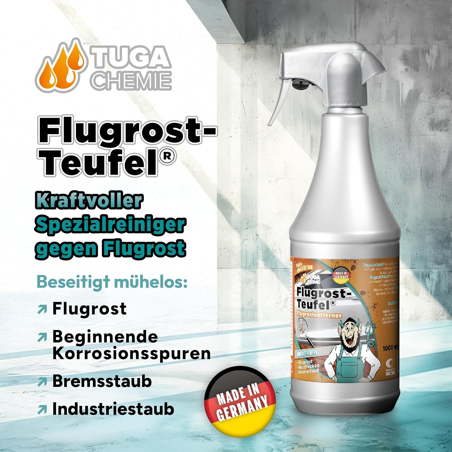image:imageTUGA Chemie FlugrostTeufel Flugrostentferner pH hautneutral 5 L Kanister