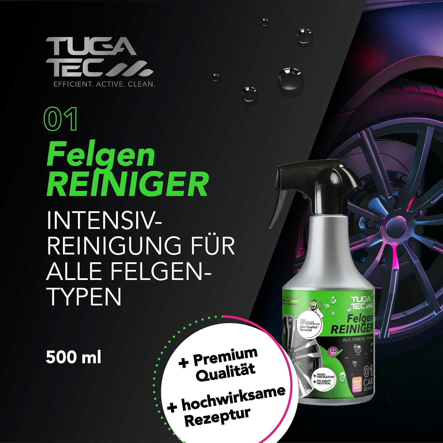 image:imageTUGA TEC Felgenreiniger 500 mL pHhautneutral Wirkindikator fr Felgen