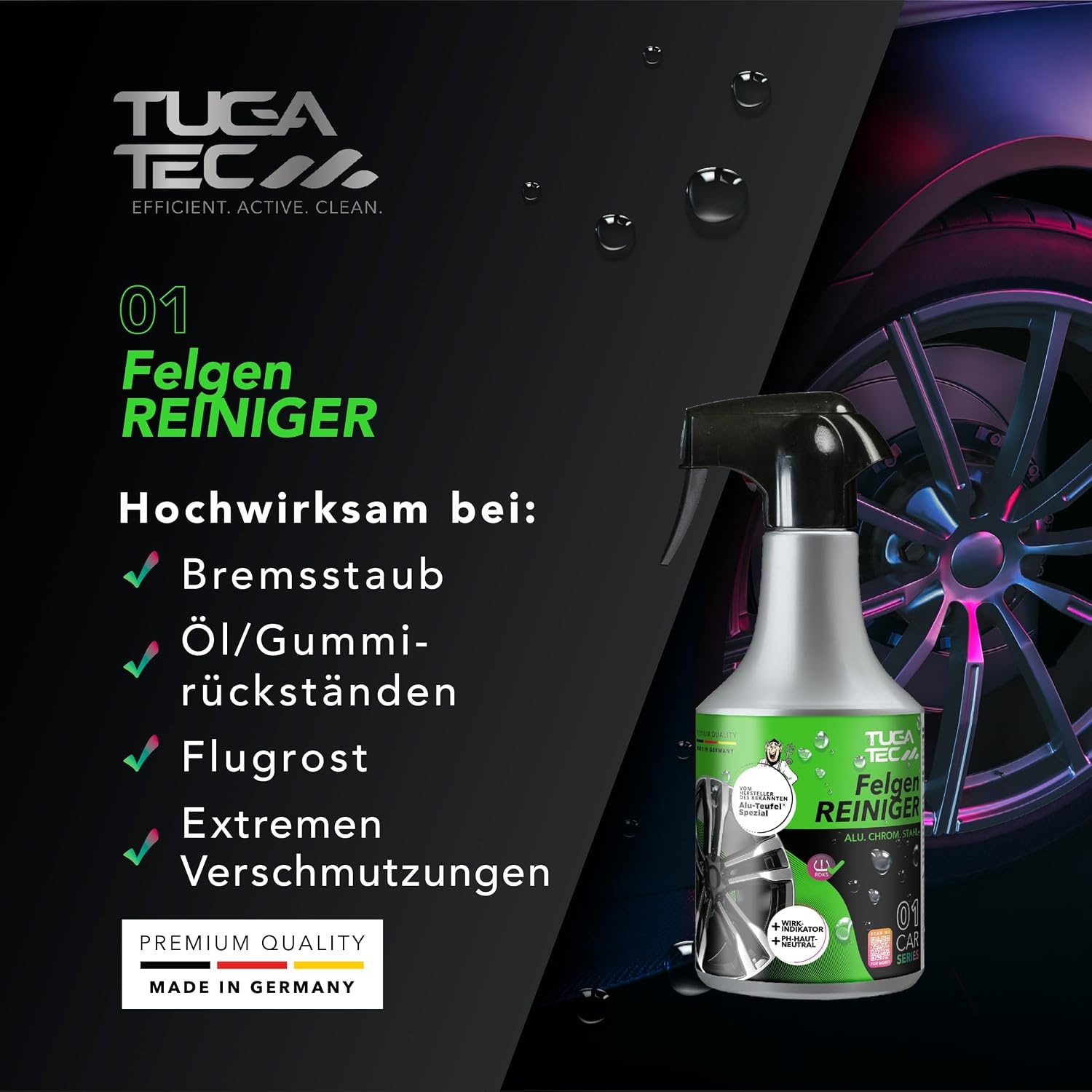image:imageTUGA TEC Felgenreiniger 500 mL pHhautneutral Wirkindikator fr Felgen