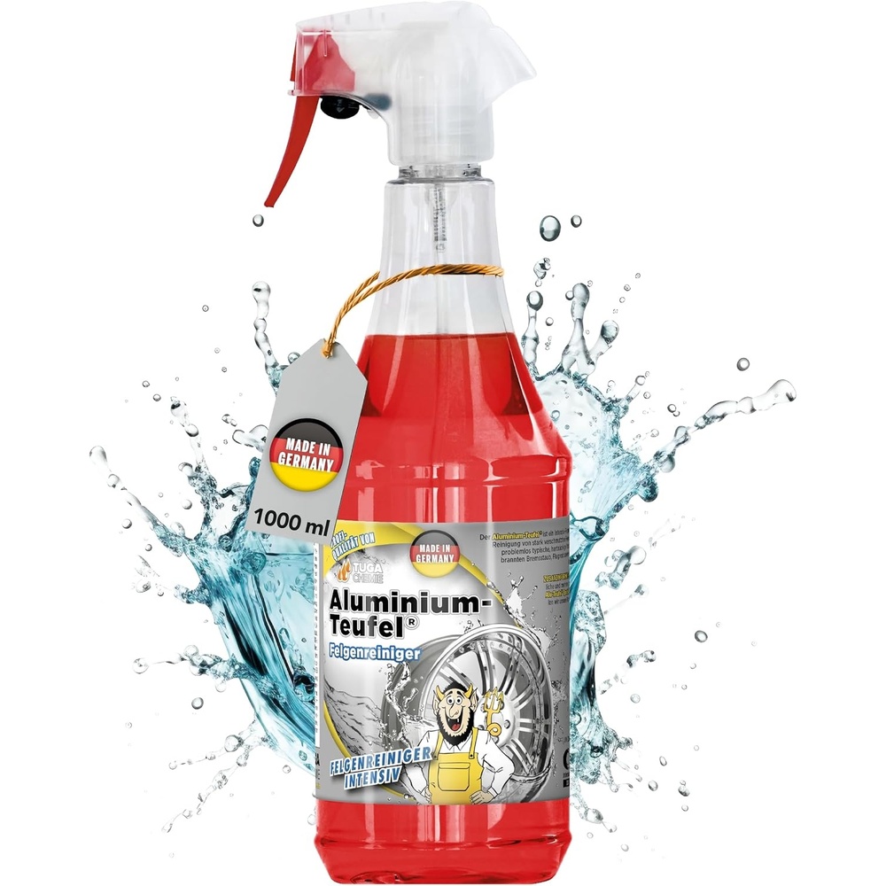 image:imageTUGA Chemie AluminiumTeufel Felgenreiniger surehaltig extra stark gegen Bremsstaub amp Flugrost fr Alu und Stahlfelgen 1L Sprhflasche Made in Germany1 l 1er Pack