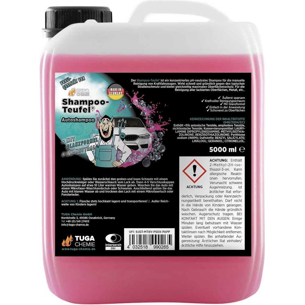 image:imageTUGA Chemie ShampooTeufel Autoshampoo Konzentrat Lackschonend 5L Kanister